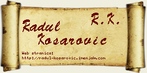 Radul Košarović vizit kartica